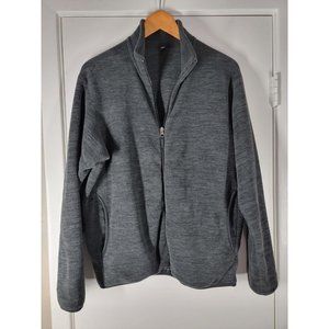 Uniqlo Womens Fleece Jacket Coat‎ Black Full Zip Up Mock Neck Small S
